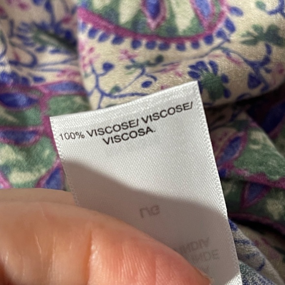 Lucky Brand Victoria Long Sleeve Baby Doll Flowy High/Low Hem Top Sz L NWT - Picture 13 of 15